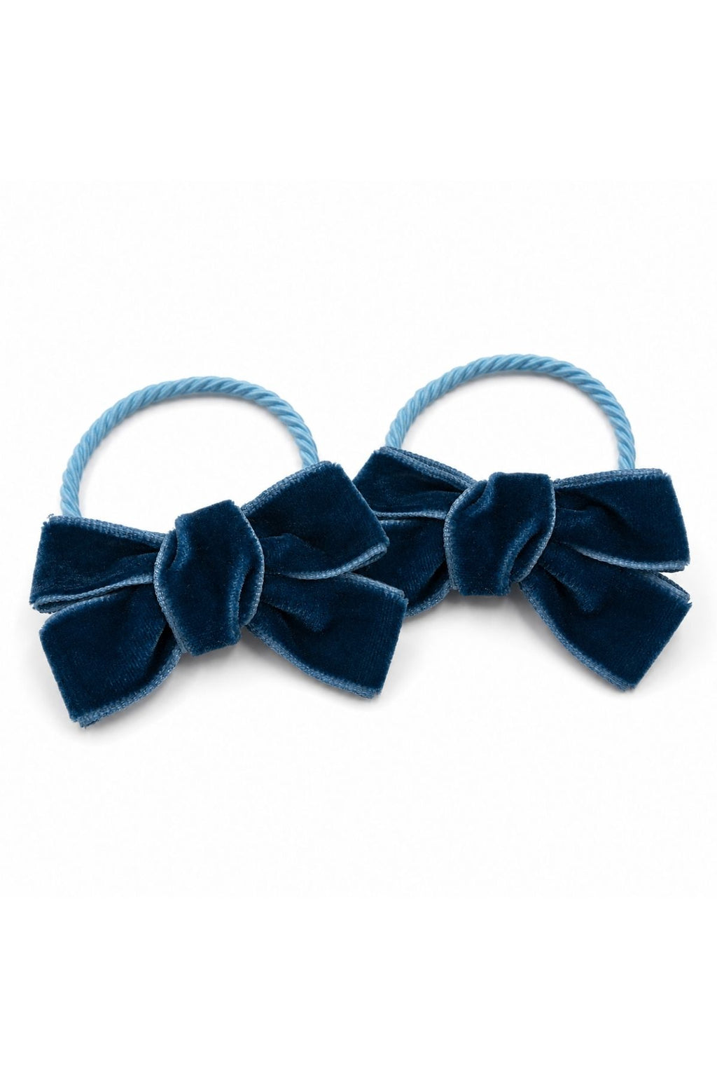 Blue Velvet Ribbon Hair Tie