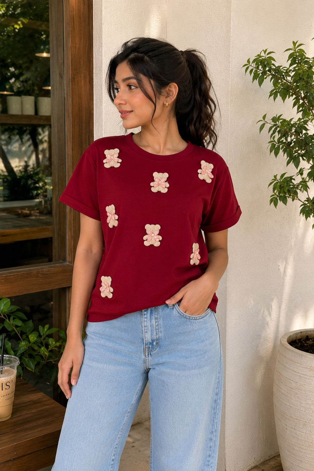 3D Teddy Bear Graphic T-Shirt