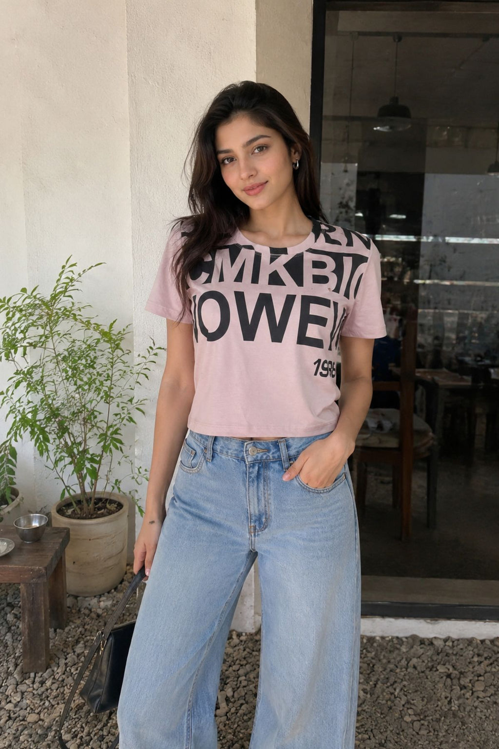 Light Mauve Graphic Print T-Shirt