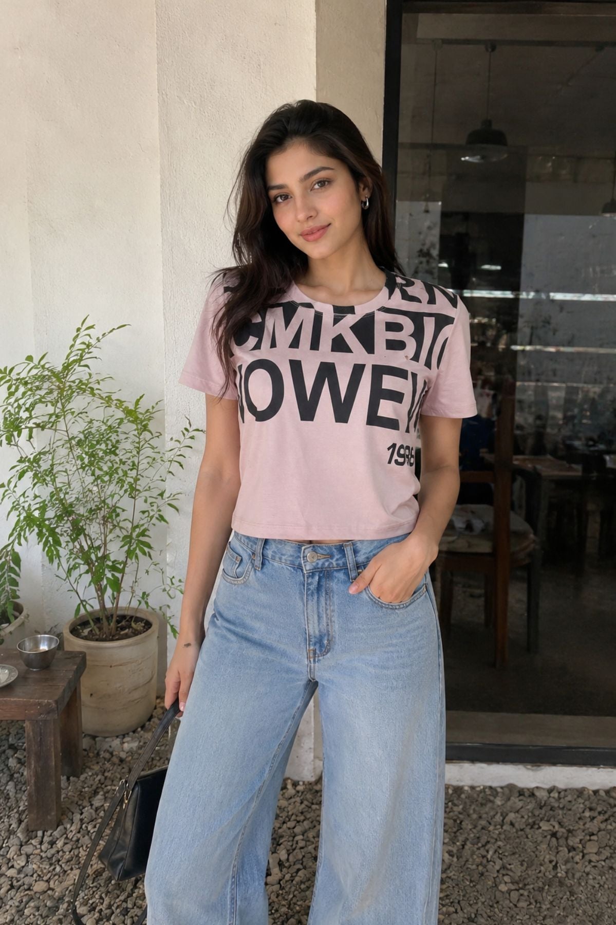 Light Mauve Graphic Print T-Shirt