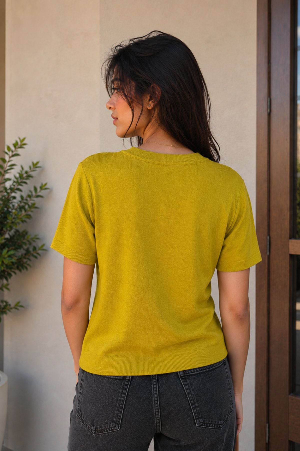 Olive Green Sweater Knit Top