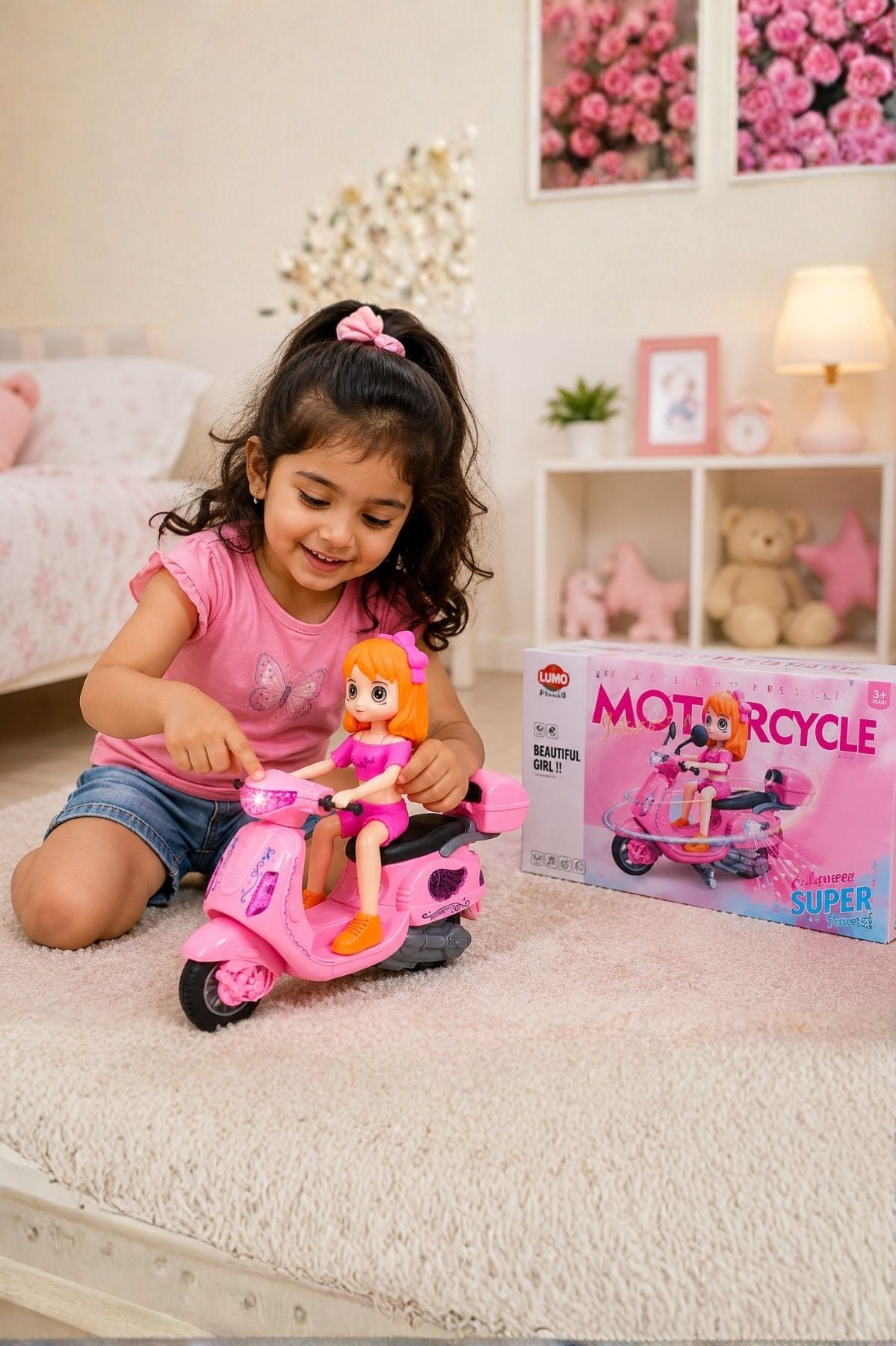 Girl Electric Musical Scooter Toy