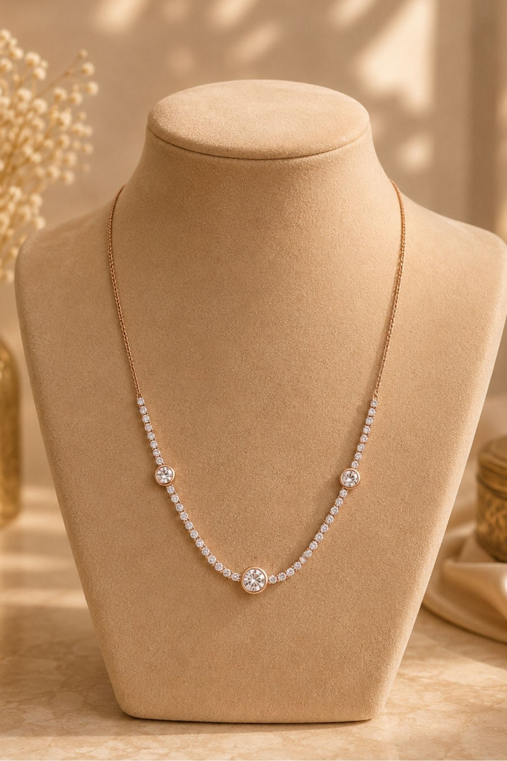 Diamond Drop Choker Necklace