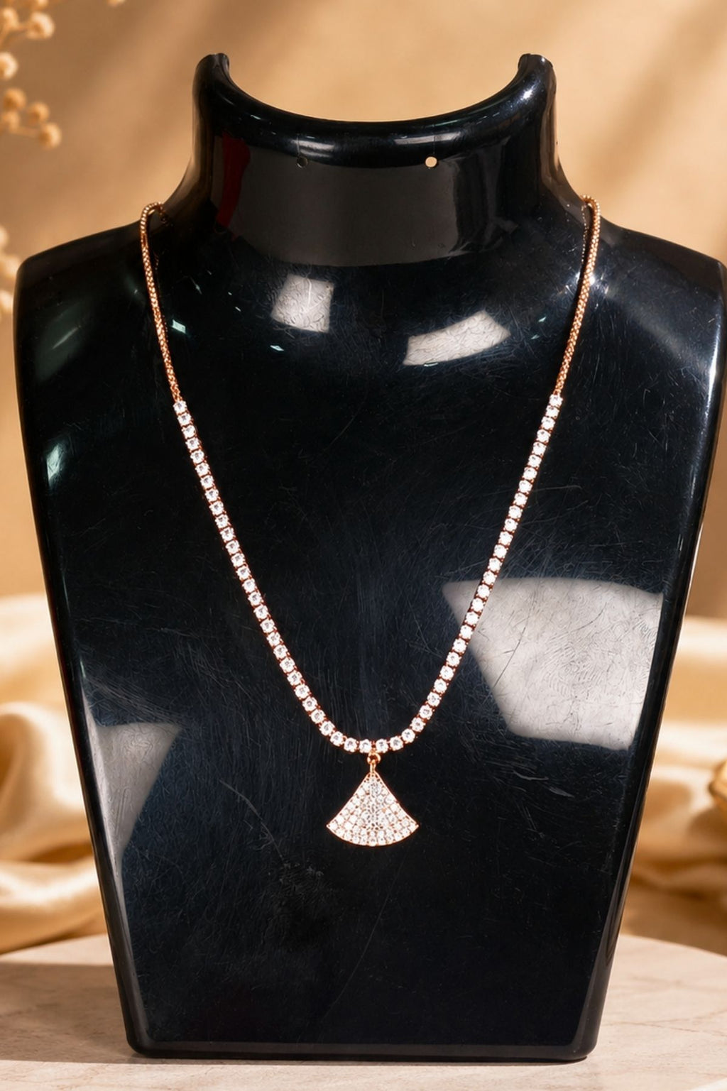Pave Diamond Pendant Choker Necklace