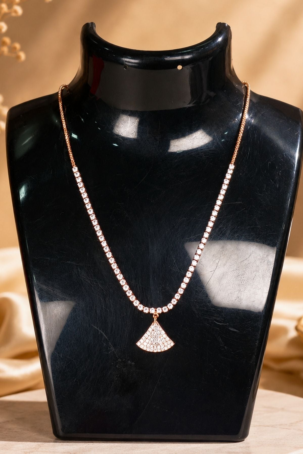 Pave Diamond Pendant Choker Necklace