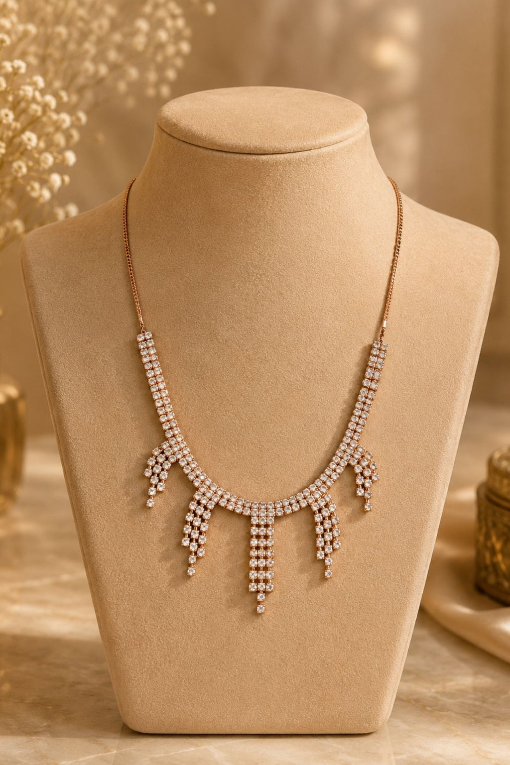 Stone-Studded Choker Necklace