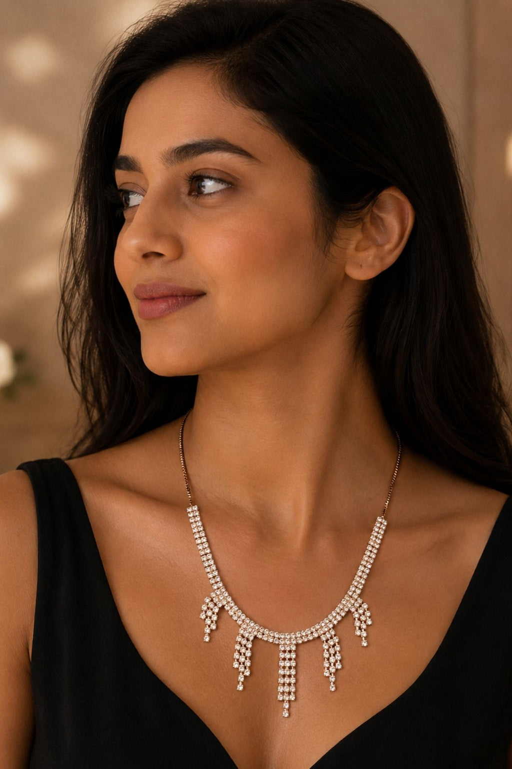 Stone-Studded Choker Necklace